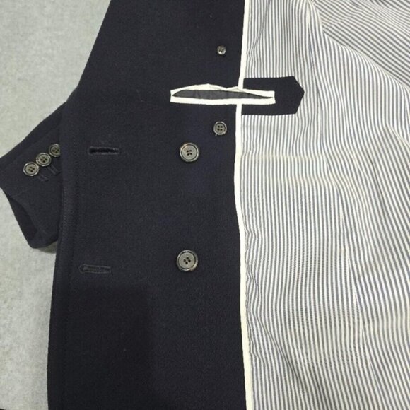 J CREW Double Cloth Italy Peacoat 8 Navy Blue Double Breast Wool Blend - Picture 10 of 16